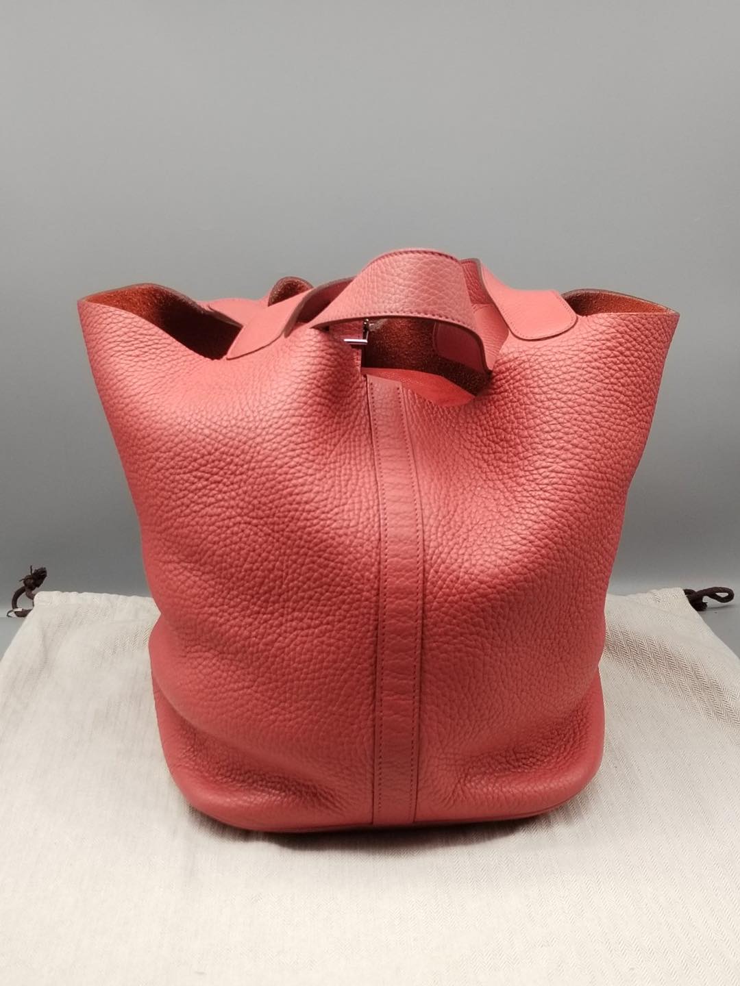 HERMES PICOTIN RED LEATHER BAG