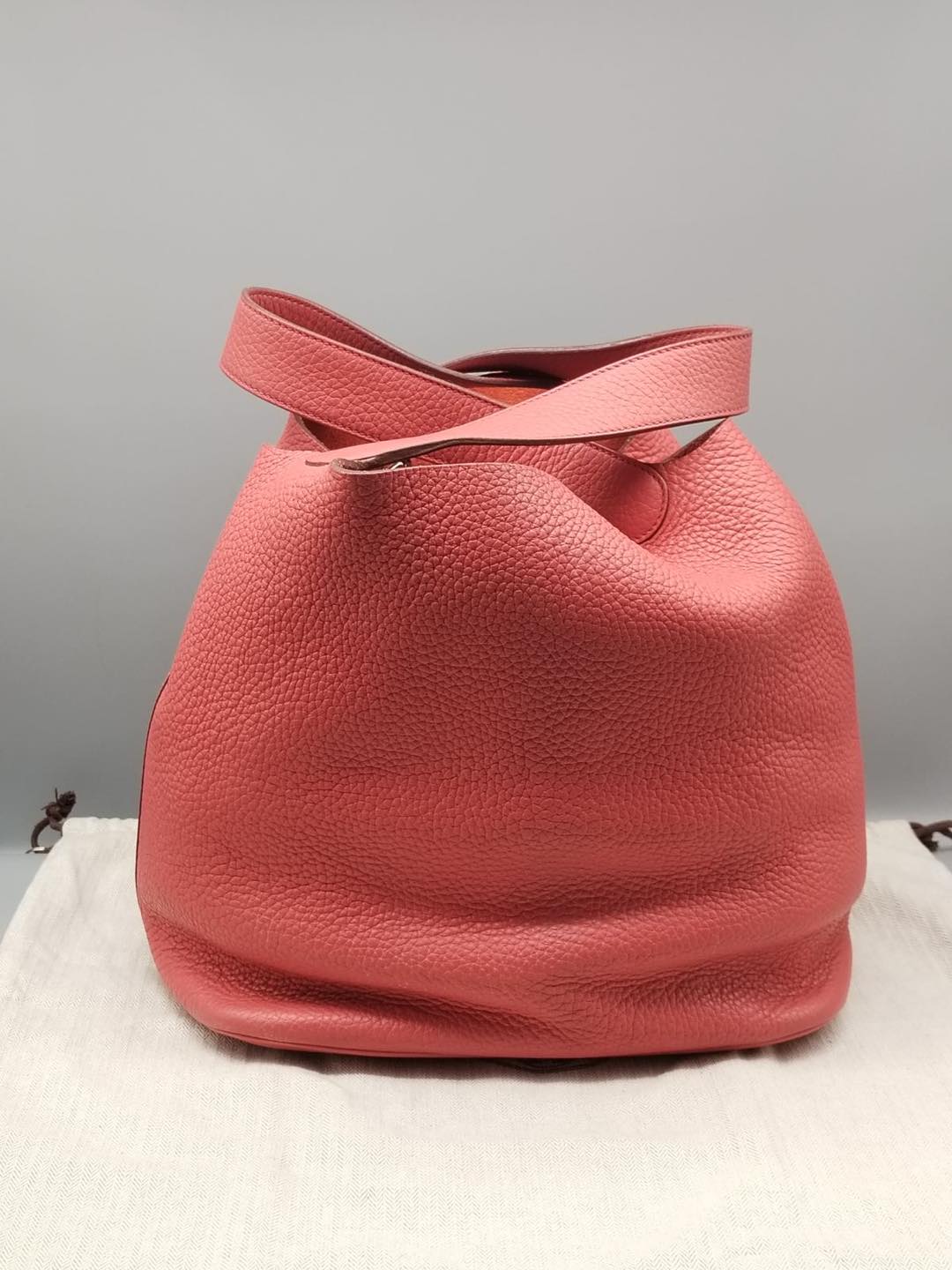 HERMES PICOTIN RED LEATHER BAG