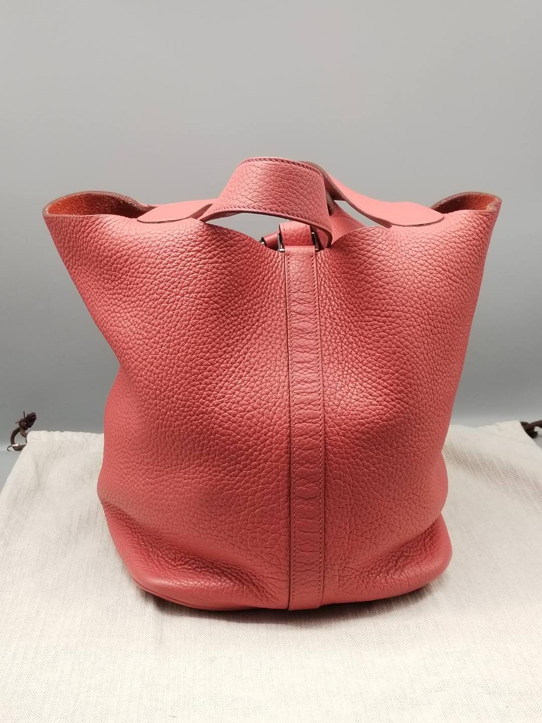 HERMES PICOTIN RED LEATHER BAG