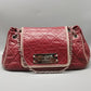 CHANEL RED QUILTED LEATHER EAST WEST REISSUE FLAP BAG