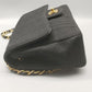 BLACK  JERSEY QUILTED MEDIUM SINGLE FLAP BAG