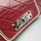 CHANEL RED QUILTED LEATHER EAST WEST REISSUE FLAP BAG