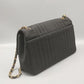 BLACK  JERSEY QUILTED MEDIUM SINGLE FLAP BAG