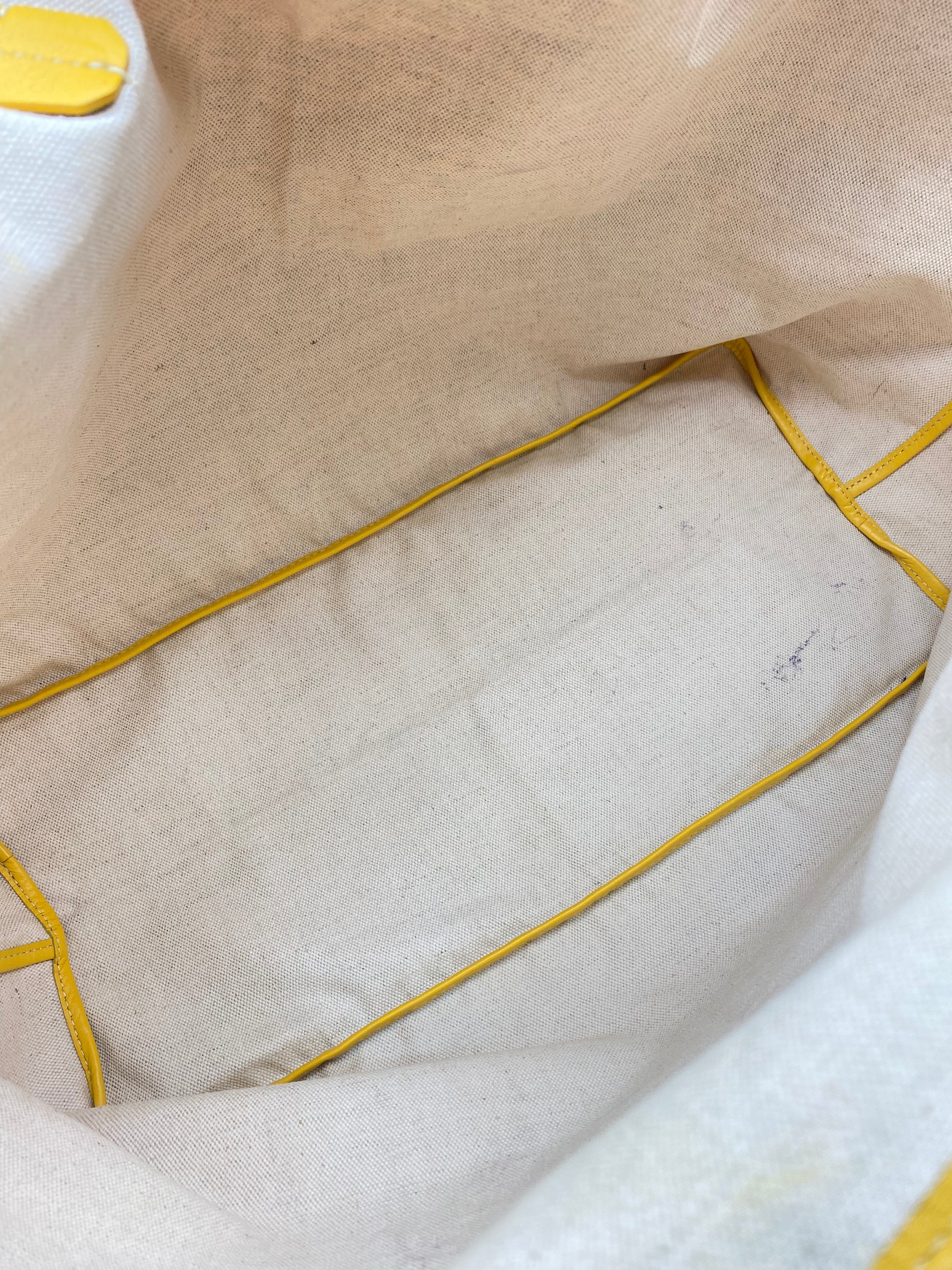 Goyard Goyardine Saint Louis GM Yellow Chevron Tote Bag