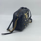 GUCCI Calfskin Matelasse Studded Small Pearly GG Marmont Chain Shoulder Bag Black