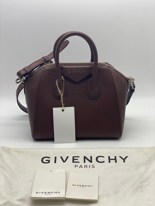 GIVENCHY Sugar Goatskin Mini Antigona Oxblood