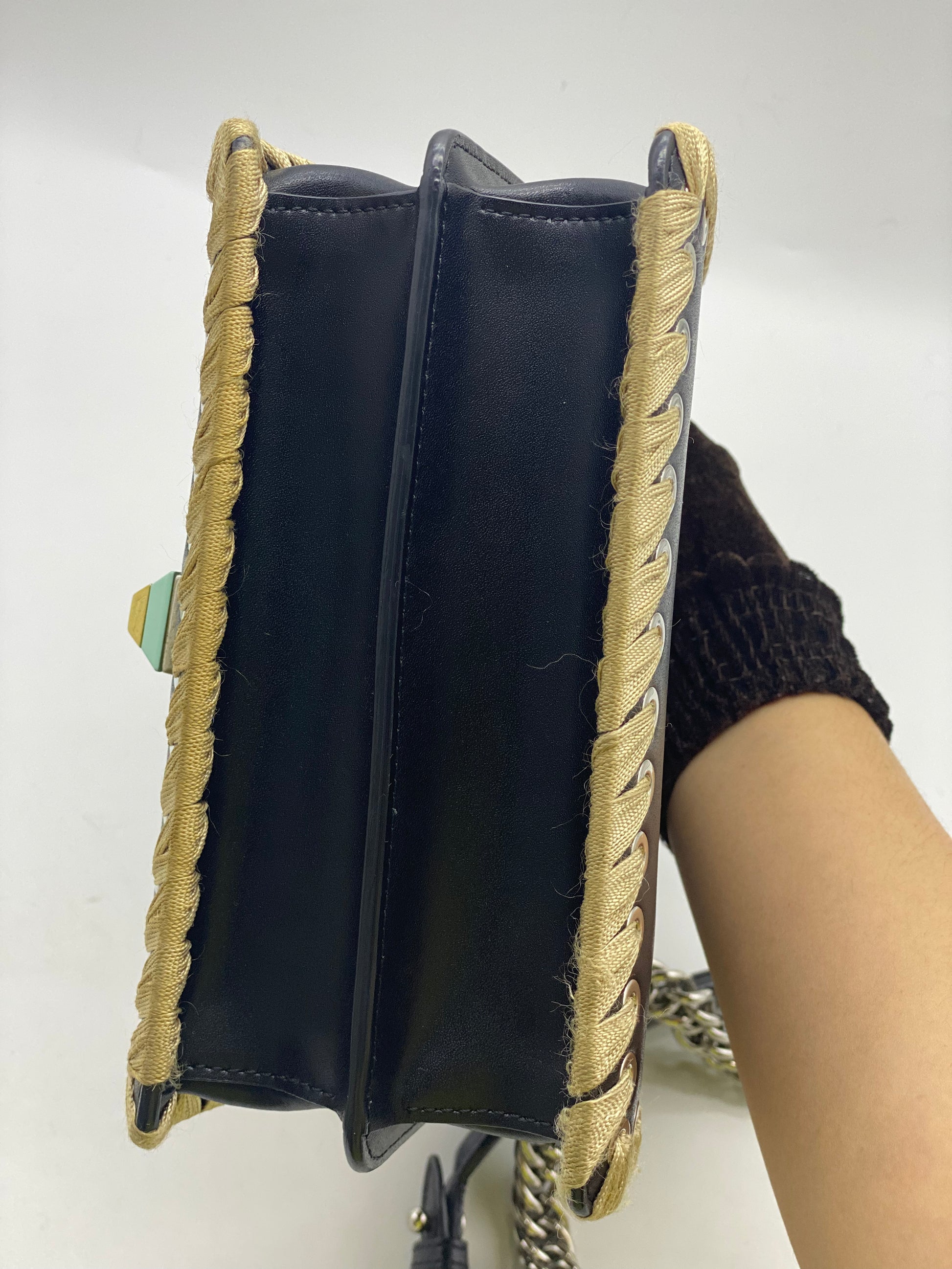 FENDI Vitello Liberty Studded Zip Around Wallet Black – Caroline's