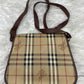 Burberry Brown Haymarket Check Canvass Crossbody Bag