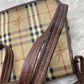 Burberry Brown Haymarket Check Canvass Crossbody Bag
