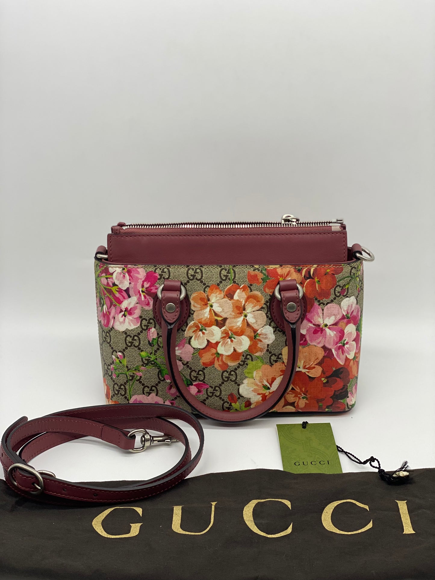 GUCCI GG Supreme GG Blooms hand shoulder bag