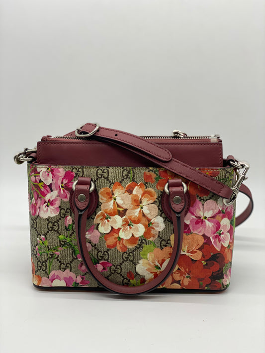 GUCCI GG Supreme GG Blooms hand shoulder bag