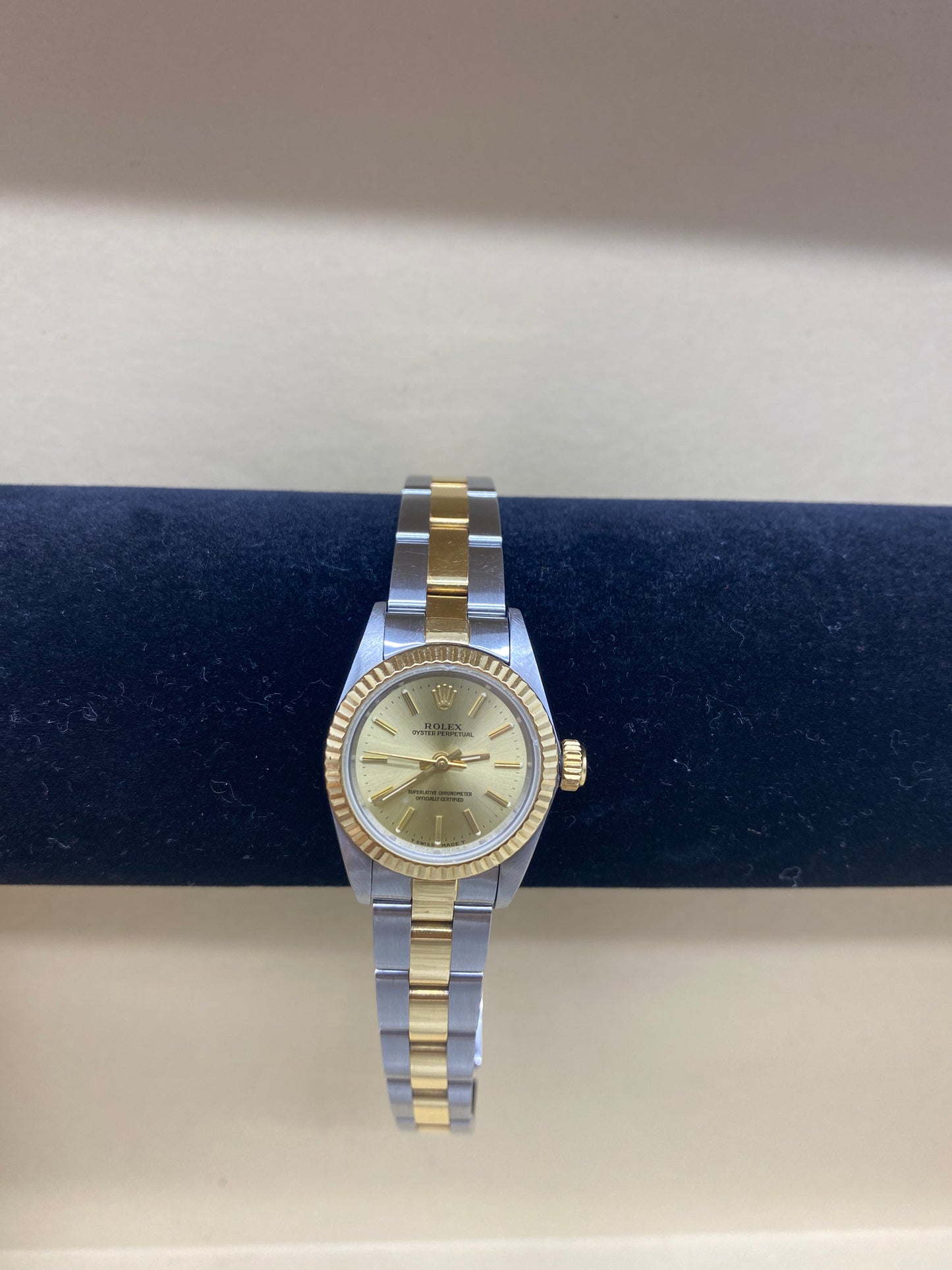 ROLEX LADIES OYSTER PERPETUAL 2-TONE WATCH