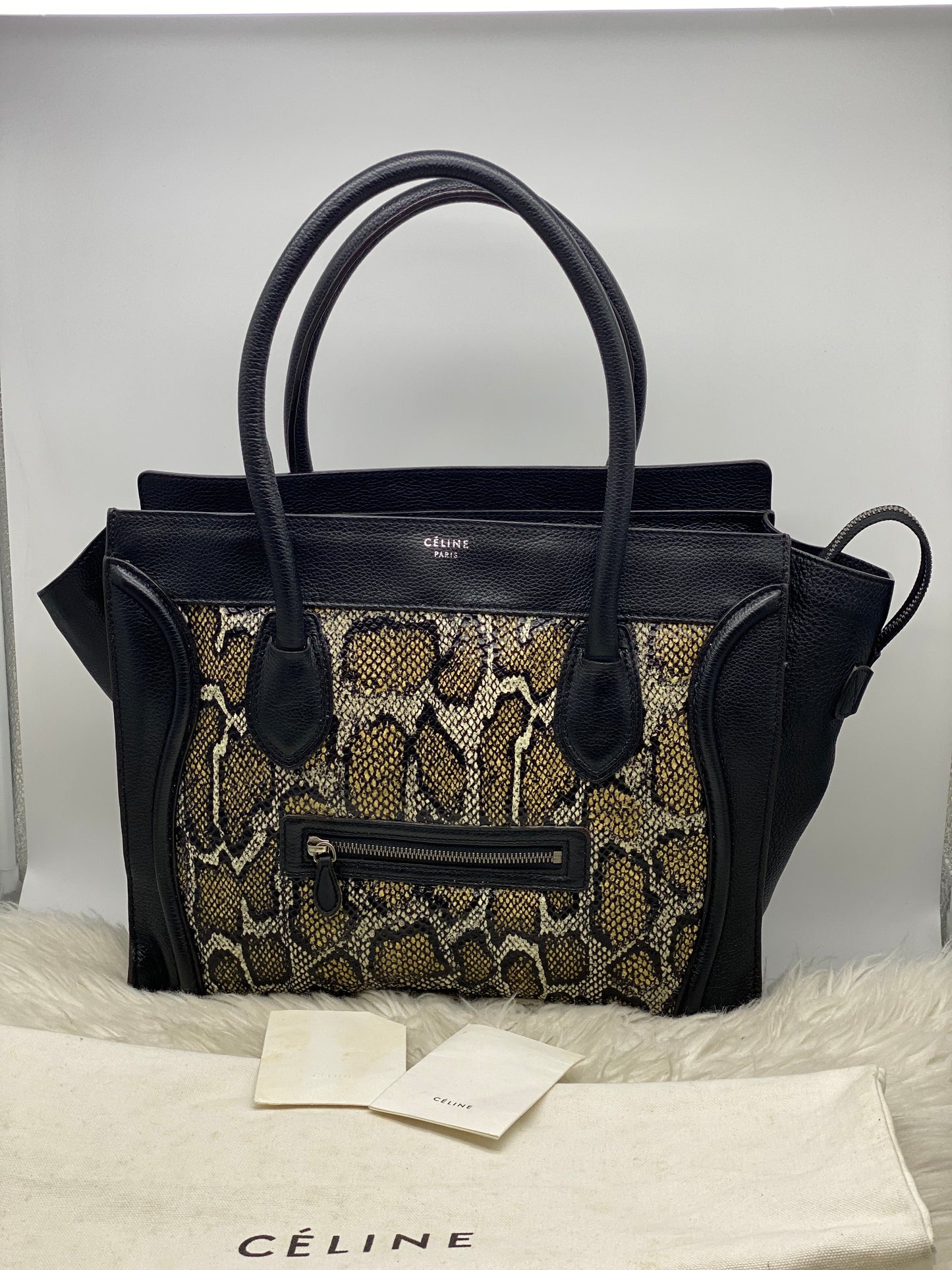 CELINE BICOLOR PYTHON MINI LUGGAGE BAG