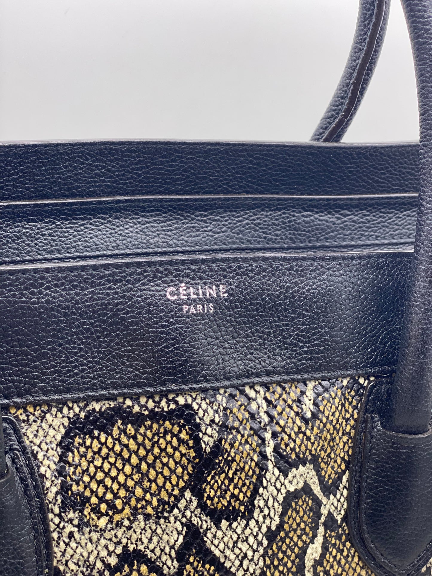 CELINE BICOLOR PYTHON MINI LUGGAGE BAG