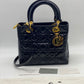 CHRISTIAN DIOR Lady Dior Small Patent Black Bag