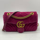 GUCCI Velvet Matelasse Small GG Marmont Shoulder Bag Light Raspberry Rose