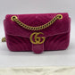 GUCCI Velvet Matelasse Small GG Marmont Shoulder Bag Light Raspberry Rose