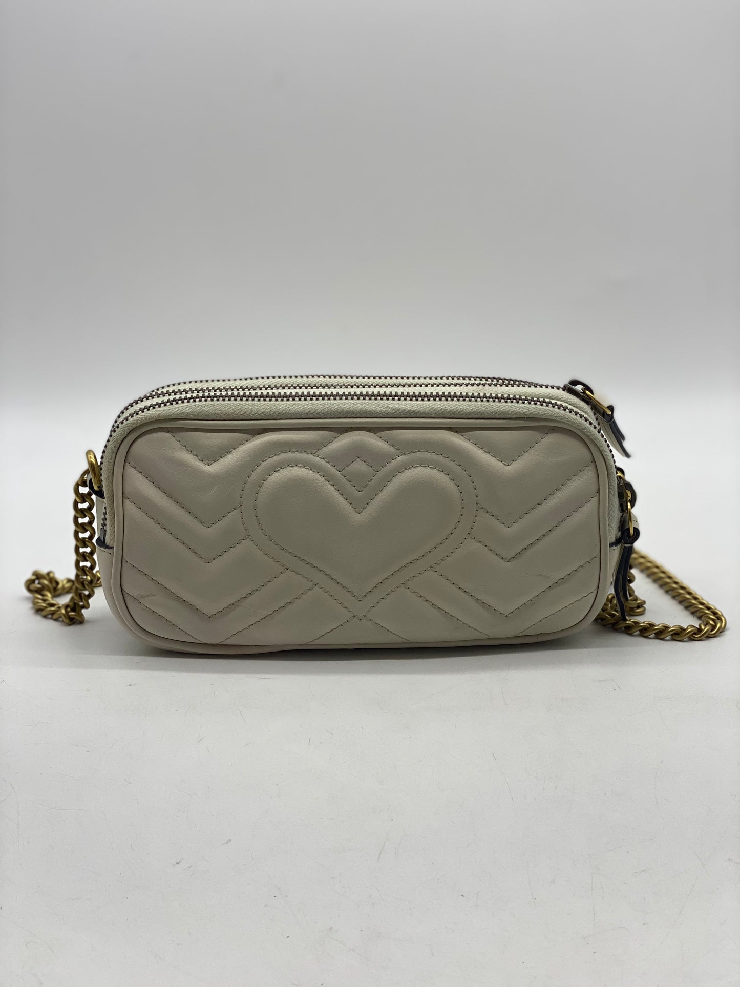 GG MARMONT TRIPLE ZIP LEATHER CROSSBODY BAG