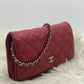 Chanel Red Quilted Leather Classic WOC Clutch Bag